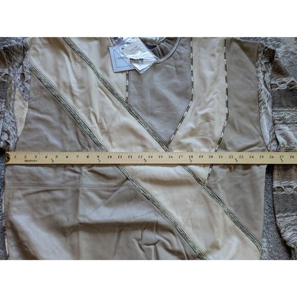 Vintage 90s Saxony Leather Sweater, Coogi Hip-Hop - Men's XL, New With Tags RARE - Picture 8 of 15